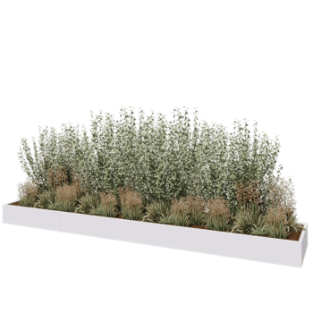 Hochbeet XXL aus Stahl - Rechteckig - 480 x 80 x 30 cm - RAL9010 matte (weiß) - Mit Bodenplatte