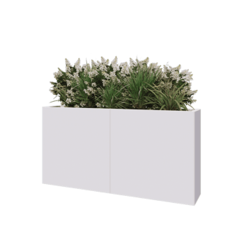 Hochbeet XXL aus Stahl - Rechteckig - 160 x 30 x 80 cm - RAL9010 matte (weiß) - Ohne Bodenplatte