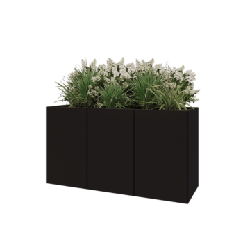 Hochbeet XXL aus Stahl - Rechteckig - 150 x 50 x 80 cm - RAL9005 matte (schwarz) - Mit Bodenplatte