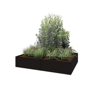 Hochbeet XXL aus Stahl - Rechteckig - 160 x 120 x 30 cm - RAL9005 matte (schwarz) - Ohne Bodenplatte