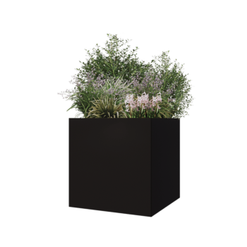 Pflanzkübel aus Stahl - Viereckig - 70 x 70 x 70 cm - RAL9005 matte (schwarz) - Ohne Bodenplatte