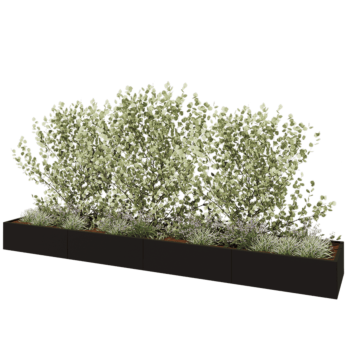 Hochbeet XXL aus Stahl - Rechteckig - 480 x 80 x 40 cm - RAL9005 matte (schwarz) - Ohne Bodenplatte