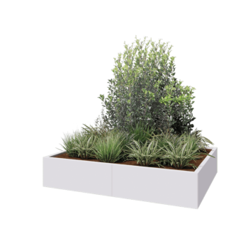 Hochbeet XXL aus Stahl - Rechteckig - 160 x 120 x 30 cm - RAL9010 matte (weiß) - Ohne Bodenplatte