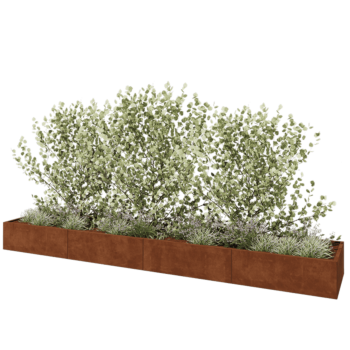 Cortenstahl Hochbeet XXL - Rechteckig - 480 x 80 x 40 cm - Ohne Bodenplatte