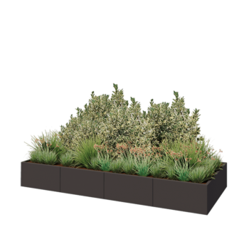 Hochbeet XXL aus Stahl - Rechteckig - 320 x 120 x 40 cm - RAL7016 matte (anthrazitgrau) - Ohne Bodenplatte