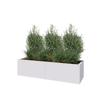 Hochbeet XXL aus Stahl - Rechteckig - 160 x 50 x 40 cm - RAL9010 matte (weiß) - Ohne Bodenplatte