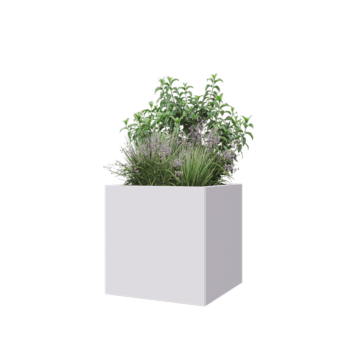 Pflanzkübel aus Stahl - Viereckig - 60 x 60 x 60 cm - RAL9010 matte (weiß) - Ohne Bodenplatte