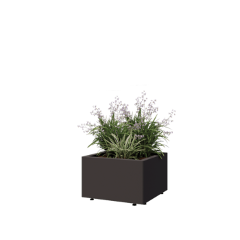 Pflanzkübel aus Stahl - Viereckig - 50 x 50 x 30 cm - Andere RAL farbe - Mit Bodenplatte - Mit Füßen