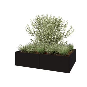 Hochbeet XXL aus Stahl - Rechteckig - 160 x 120 x 40 cm - RAL9005 matte (schwarz) - Ohne Bodenplatte