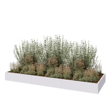 Hochbeet XXL aus Stahl - Rechteckig - 360 x 120 x 30 cm - RAL9010 matte (weiß) - Mit Bodenplatte