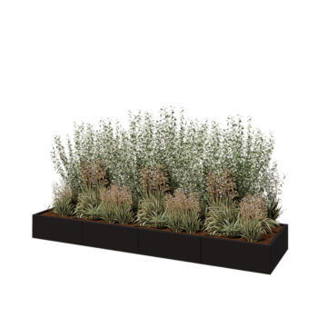 Hochbeet XXL aus Stahl - Rechteckig - 320 x 80 x 30 cm - RAL9005 matte (schwarz) - Ohne Bodenplatte