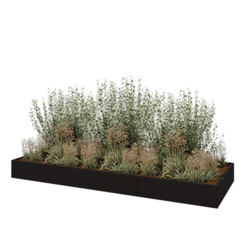 Hochbeet XXL aus Stahl - Rechteckig - 360 x 120 x 30 cm - RAL9005 matte (schwarz) - Ohne Bodenplatte