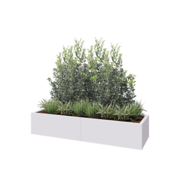 Hochbeet XXL aus Stahl - Rechteckig - 160 x 50 x 30 cm - RAL9010 matte (weiß) - Mit Bodenplatte