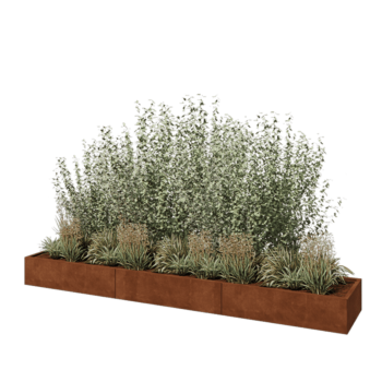 Cortenstahl Hochbeet XXL - Rechteckig - 360 x 60 x 30 cm - Ohne Bodenplatte