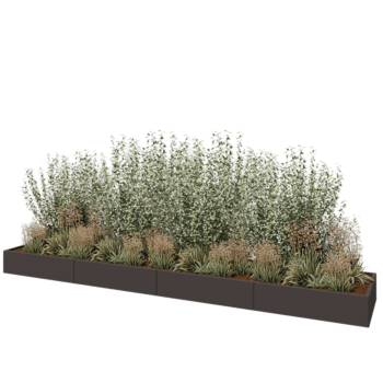 Hochbeet XXL aus Stahl - Rechteckig - 480 x 80 x 30 cm - RAL7016 matte (anthrazitgrau) - Ohne Bodenplatte