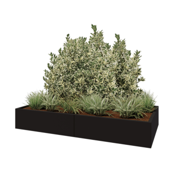 Hochbeet XXL aus Stahl - Rechteckig - 200 x 100 x 30 cm - RAL9005 matte (schwarz) - Ohne Bodenplatte