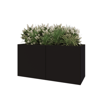 Hochbeet XXL aus Stahl - Rechteckig - 160 x 60 x 80 cm - RAL9005 matte (schwarz) - Ohne Bodenplatte