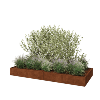 Cortenstahl Hochbeet XXL - Rechteckig - 320 x 120 x 30 cm - Ohne Bodenplatte