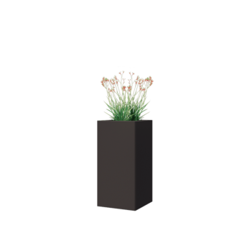 Pflanzkübel aus Stahl - Viereckig - 30 x 30 x 60 cm - RAL7016 matte (anthrazitgrau) - Mit Bodenplatte