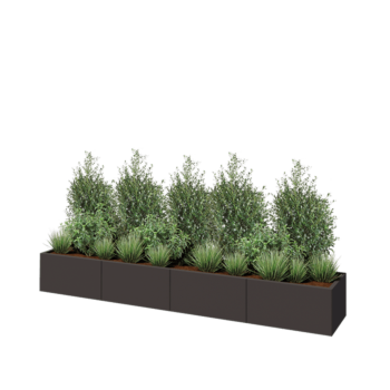 Hochbeet XXL aus Stahl - Rechteckig - 320 x 50 x 40 cm - RAL7016 matte (anthrazitgrau) - Ohne Bodenplatte