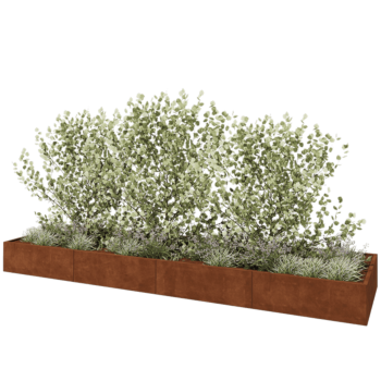 Cortenstahl Hochbeet XXL - Rechteckig - 480 x 120 x 40 cm - Ohne Bodenplatte