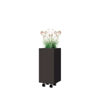 Pflanzkübel aus Stahl - Viereckig - 30 x 30 x 60 cm - Andere RAL farbe - Mit Bodenplatte - Mit Rollen