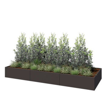 Hochbeet XXL aus Stahl - Rechteckig - 360 x 120 x 40 cm - RAL7016 matte (anthrazitgrau) - Mit Bodenplatte