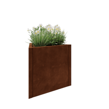Cortenstahl Pflanzkübel - Dreieckig gleichseitig - 70,6 x 61 x 60 cm - Ohne Bodenplatte