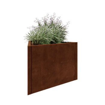 Cortenstahl Pflanzkübel - Dreieckig gleichseitig - 90,6 x 78,3 x 60 cm - Ohne Bodenplatte