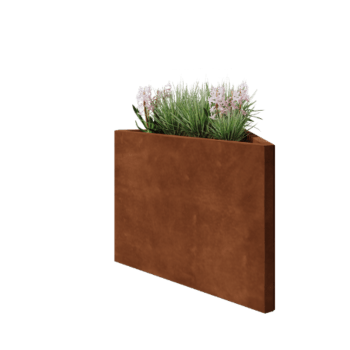 Cortenstahl Pflanzkübel - Dreieckig ongleichseitig - 83,9 x 46,4 x 60 cm - Ohne Bodenplatte