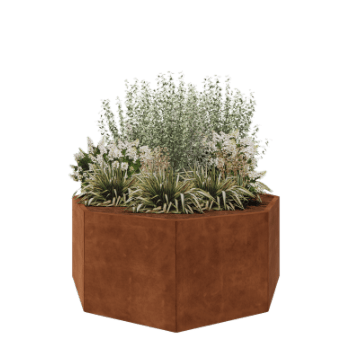 Cortenstahl Pflanzkübel - Achteckig - 168,6 x 168,6 x 70 cm - Ohne Bodenplatte