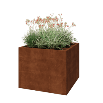 Cortenstahl Pflanzkübel - Viereckig - 100 x 100 x 80 cm - Ohne Bodenplatte