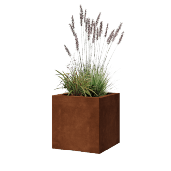 Cortenstahl Pflanzkübel - Viereckig - 40 x 40 x 40 cm - Ohne Bodenplatte