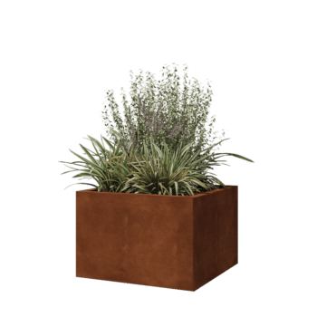 Cortenstahl Pflanzkübel - Viereckig - 60 x 60 x 40 cm - Ohne Bodenplatte