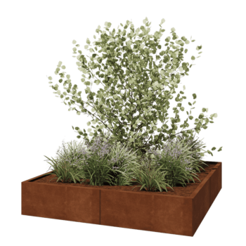 Cortenstahl Hochbeet XXL - Viereckig - 160 x 160 x 30 cm - Ohne Bodenplatte