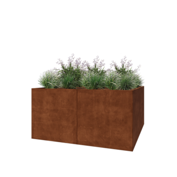 Cortenstahl Hochbeet XXL - Viereckig - 200 x 200 x 100 cm - Ohne Bodenplatte