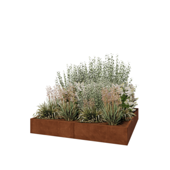 Cortenstahl Hochbeet XXL - Viereckig - 200 x 200 x 30 cm - Ohne Bodenplatte