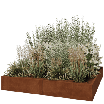 Cortenstahl Hochbeet XXL - Viereckig - 200 x 200 x 30 cm - Ohne Bodenplatte