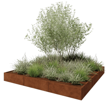 Cortenstahl Hochbeet XXL - Viereckig - 300 x 300 x 30 cm - Ohne Bodenplatte