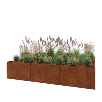 Cortenstahl Hochbeet XXL - Viereckig - 300 x 300 x 60 cm - Ohne Bodenplatte