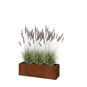 Cortenstahl Pflanzkübel - Rechteckig - 100 x 30 x 30 cm - Mit Bodenplatte