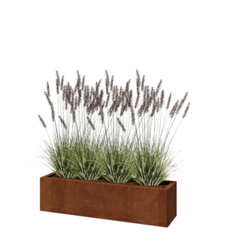 Cortenstahl Pflanzkübel - Rechteckig - 120 x 30 x 30 cm - Ohne Bodenplatte