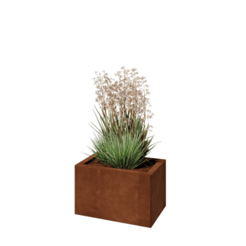 Cortenstahl Pflanzkübel - Rechteckig - 50 x 30 x 30 cm - Ohne Bodenplatte