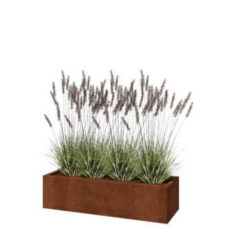 Cortenstahl Pflanzkübel - Rechteckig - 120 x 40 x 30 cm - Ohne Bodenplatte