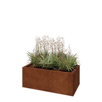 Cortenstahl Pflanzkübel - Rechteckig - 80 x 40 x 30 cm - Ohne Bodenplatte