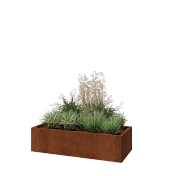 Cortenstahl Pflanzkübel - Rechteckig - 120 x 50 x 30 cm - Ohne Bodenplatte