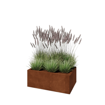 Cortenstahl Pflanzkübel - Rechteckig - 80 x 50 x 30 cm - Ohne Bodenplatte