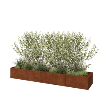 Cortenstahl Hochbeet XXL - Rechteckig - 320 x 60 x 40 cm - Ohne Bodenplatte