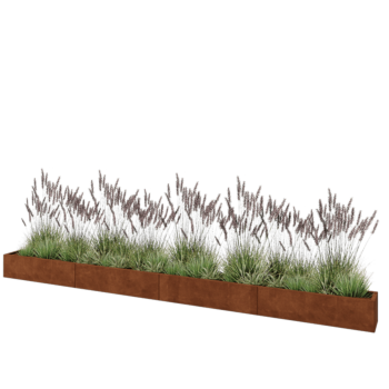 Cortenstahl Hochbeet XXL - Rechteckig - 480 x 30 x 30 cm - Ohne Bodenplatte