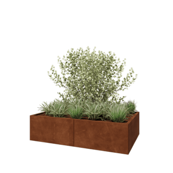 Cortenstahl Hochbeet XXL - Rechteckig - 160 x 100 x 40 cm - Mit Bodenplatte